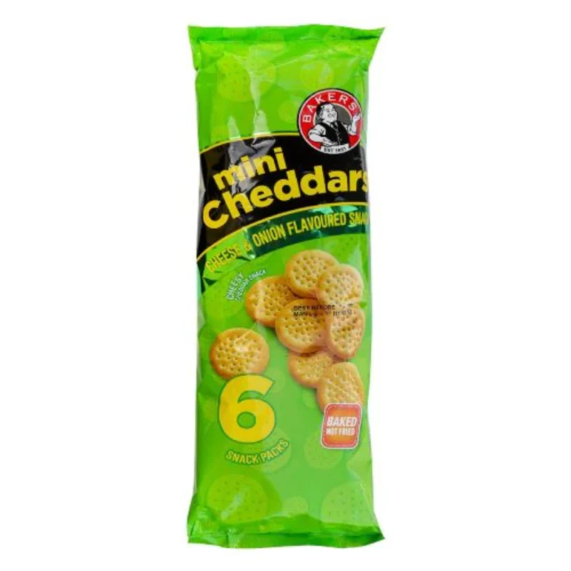 Bakers Mini Cheddars - Multipack Cheese & Onion 33g (Pack of 6)
