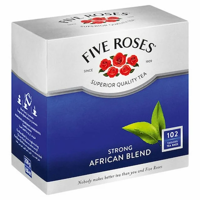 Five Roses Tea African Blend Strong Tea Bags (Box Of 102 Bags) 8.8 oz (250g)
