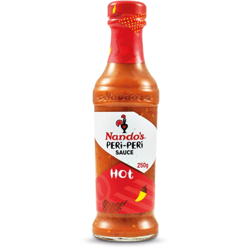 Nando’s Hot Peri‑Peri Sauce 8.45oz (250ml) Bottle