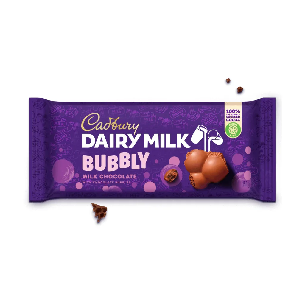 Cadbury Bubbly Milk Chocolate Bar 5.3 oz (150g, Large) (Normalized) Cadbury Bubbly Milk Chocolate Bar 5.3 oz (150g, Large) - Image 1