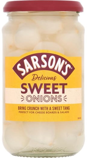 Sarsons Sweet & Mild Silverskin Onions 460g jar
